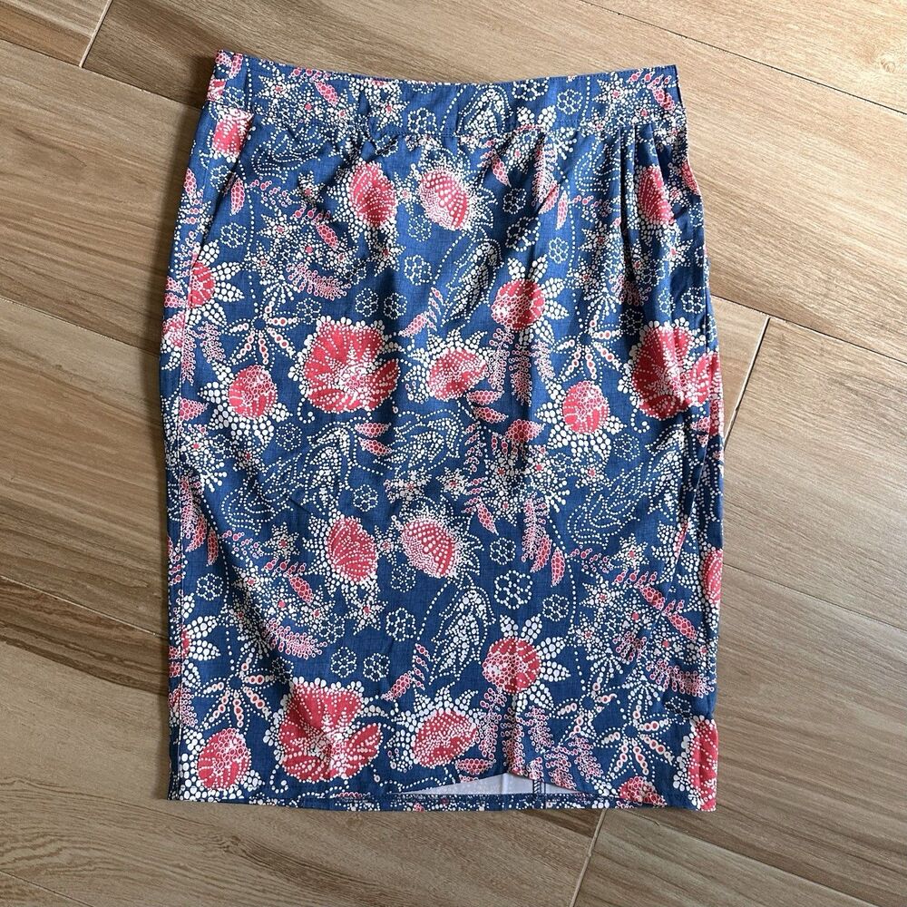 RipSkirt Hawaii Wrap Skirt Women Medium Blue Pink Floral Batik Quick Dry Stretch